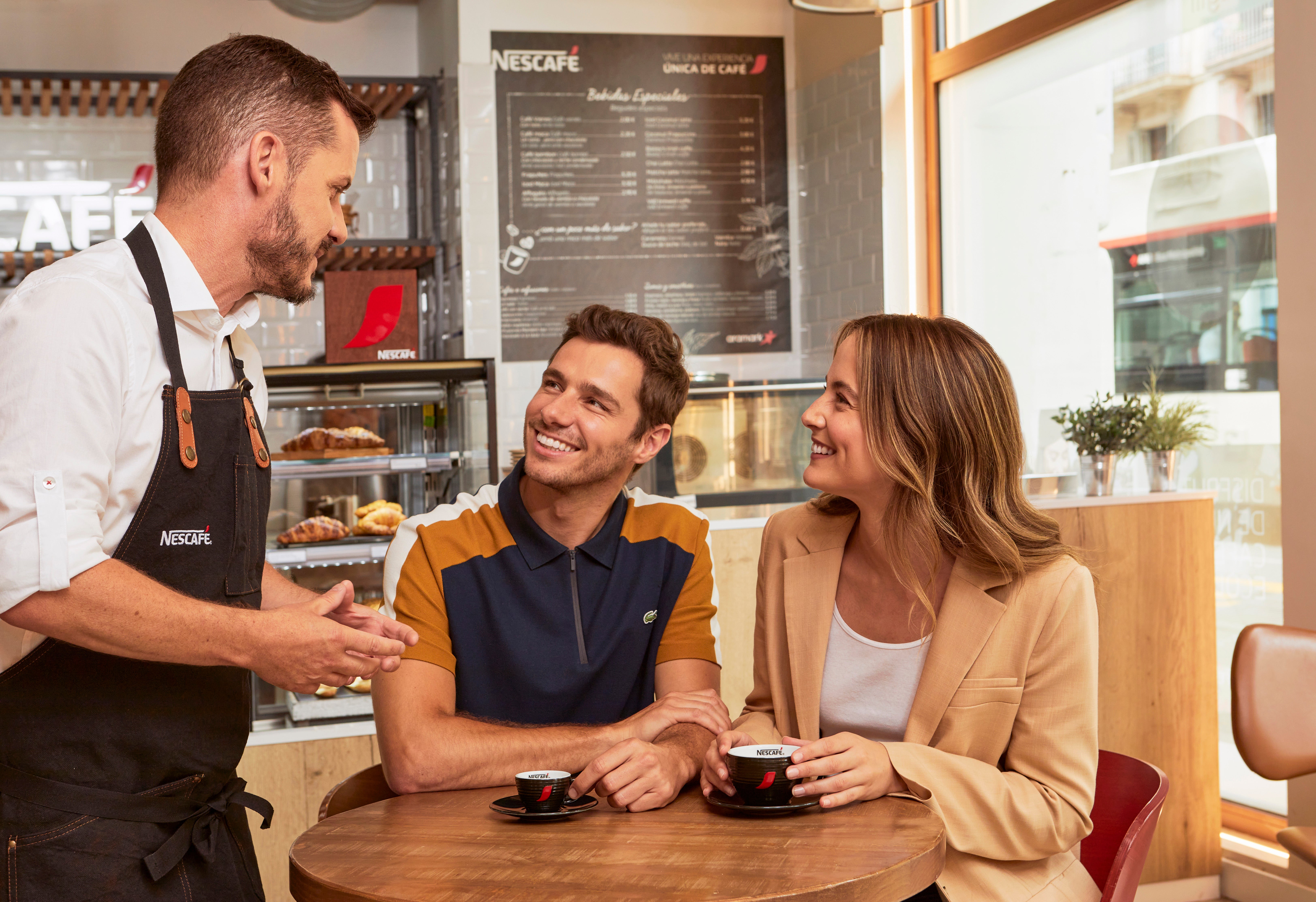 Nescafe coffee at the table