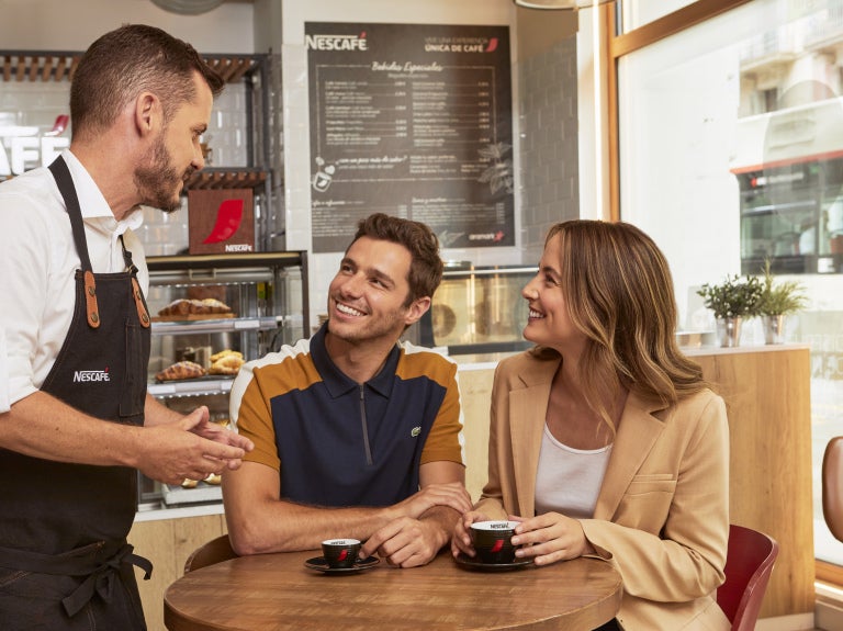 Nescafe coffee at the table